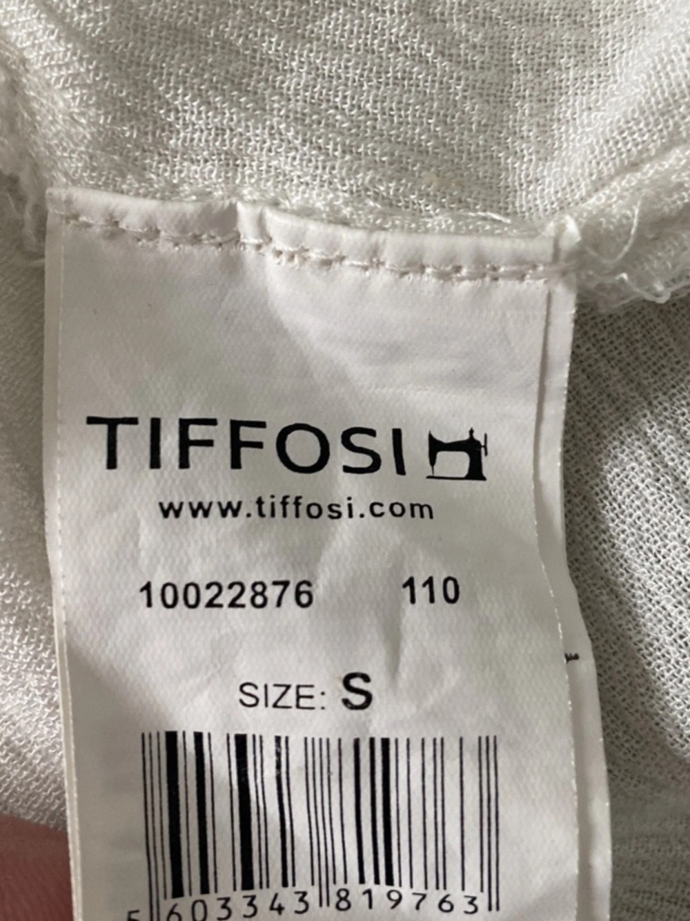 Tiffosi Women's Ivory Peasant Boho Blouse Top with Black Embroidery Women’s Sz S - Picture 15 of 16